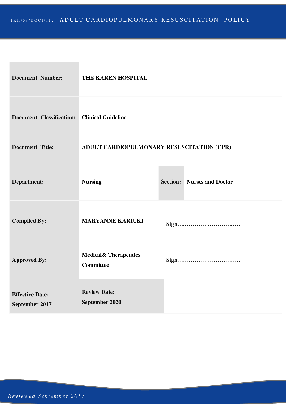 Preview image for RESUSCITATION POLICY